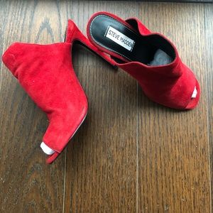 Steve Madden red suede heels